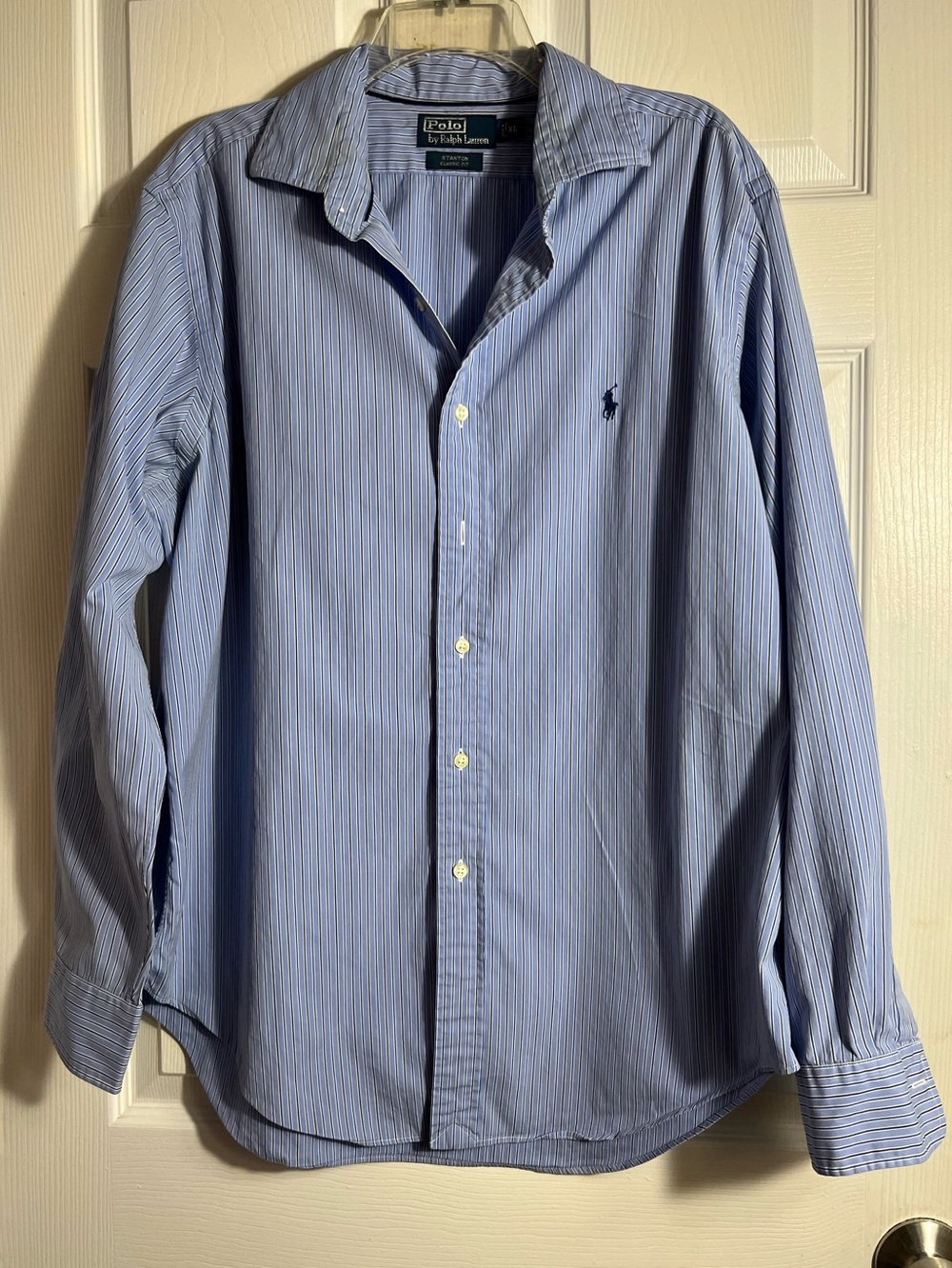 Polo by Ralph Lauren Light Blue Thin-Striped Button-Down Shirt XL